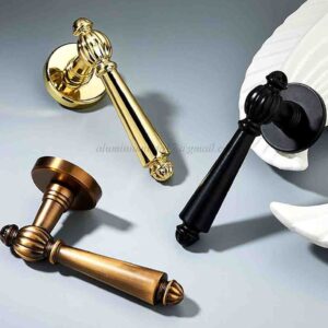 Lever Door Handle on Round Rose